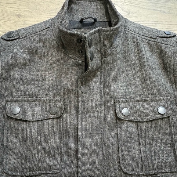 Marc Anthony Wool Blend Gray Bomber Zip Jacket Men's Sz M Charcoal Pockets Lined - Picture 9 of 14